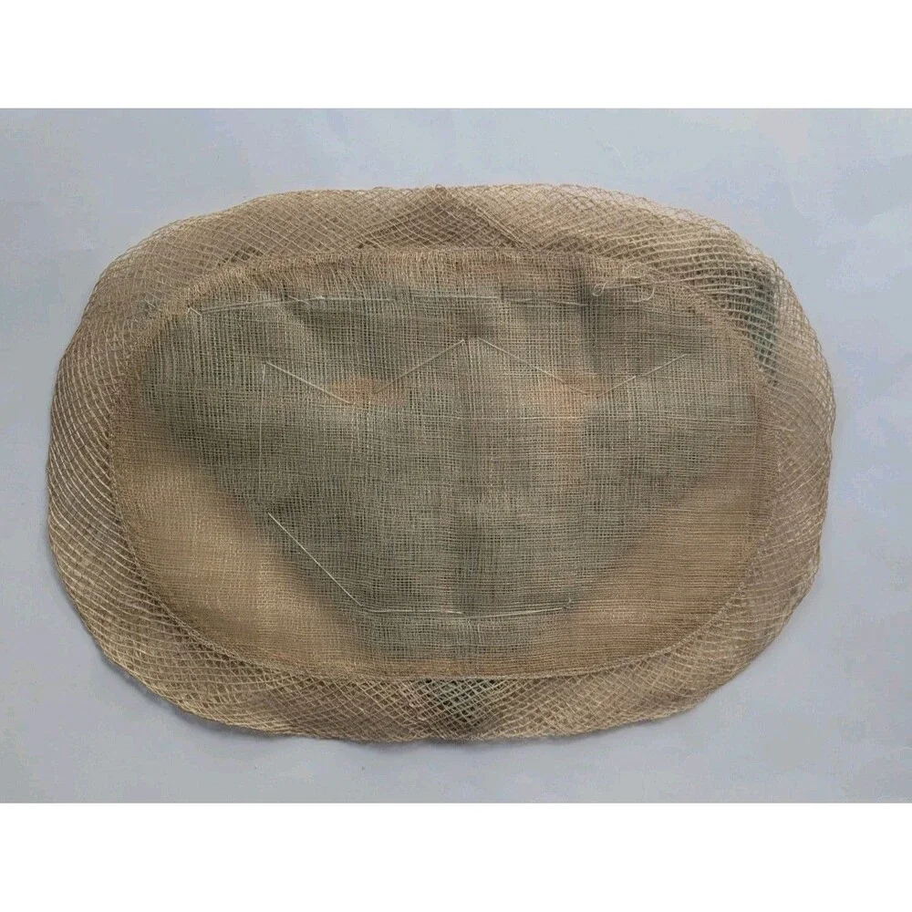 Set Of 9 Jute Mesh Woven Placemats 19x13 Braided Boho Table Decor Beige Teal NEW